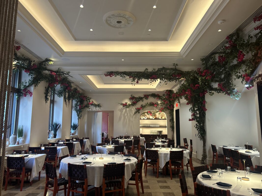 Upscale private event space at Rosa Mexicano in the Empire Hotel, overlooking the Lincoln Center district and Metropolitan Opera House.